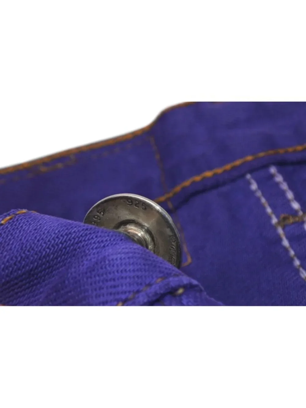 Chrome Hearts Levi's Denim Pants Crossball Purple Cotton 925 Sterling Silver 38